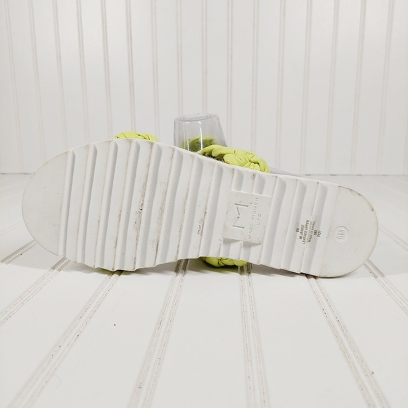 Marc Fisher LTD Jaimee Slip On Leather Green Summer Sandals A504 - Picture 12 of 13